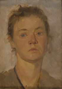 "Портрет жены" (Е.В.Тутунова). 1974 г. К.М. 33Х23